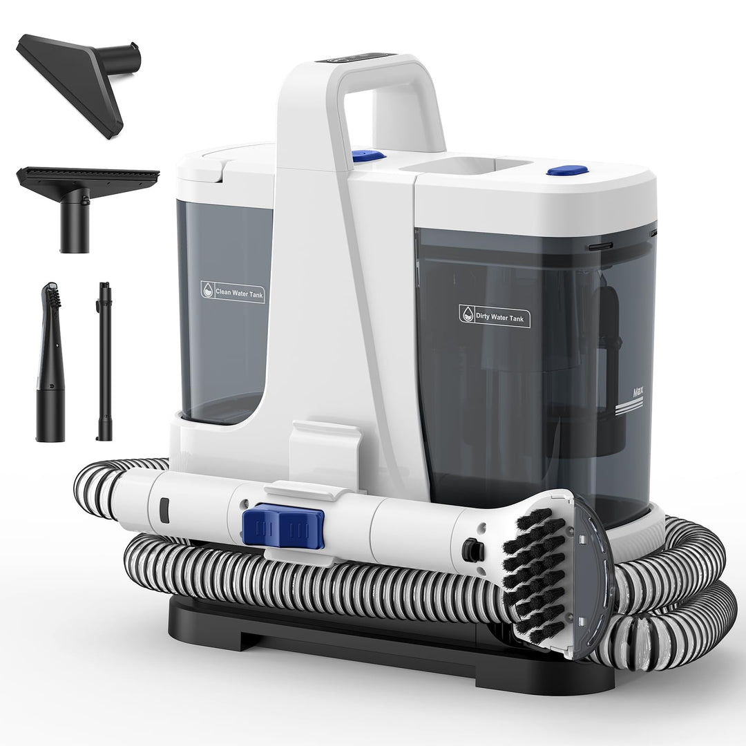 Lubluelu V9 Multi-Purpose Portable Carpet &amp; Upholstery Spot Steam Cleaner, 22000Pa Suction, Four Cle