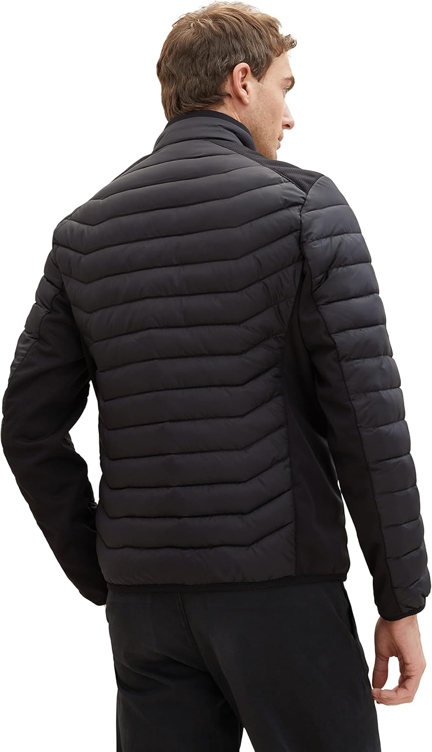 TOM TAILOR Herren 1038606 Hybrid Steppjacke mit Stehkragen (1er Pack) XXL 29999 - Black, XXL 29999 -