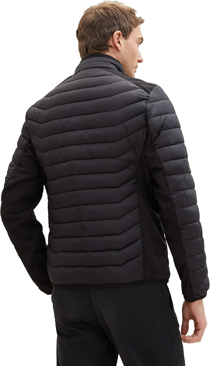 TOM TAILOR Herren 1038606 Hybrid Steppjacke mit Stehkragen (1er Pack) XXL 29999 - Black, XXL 29999 -