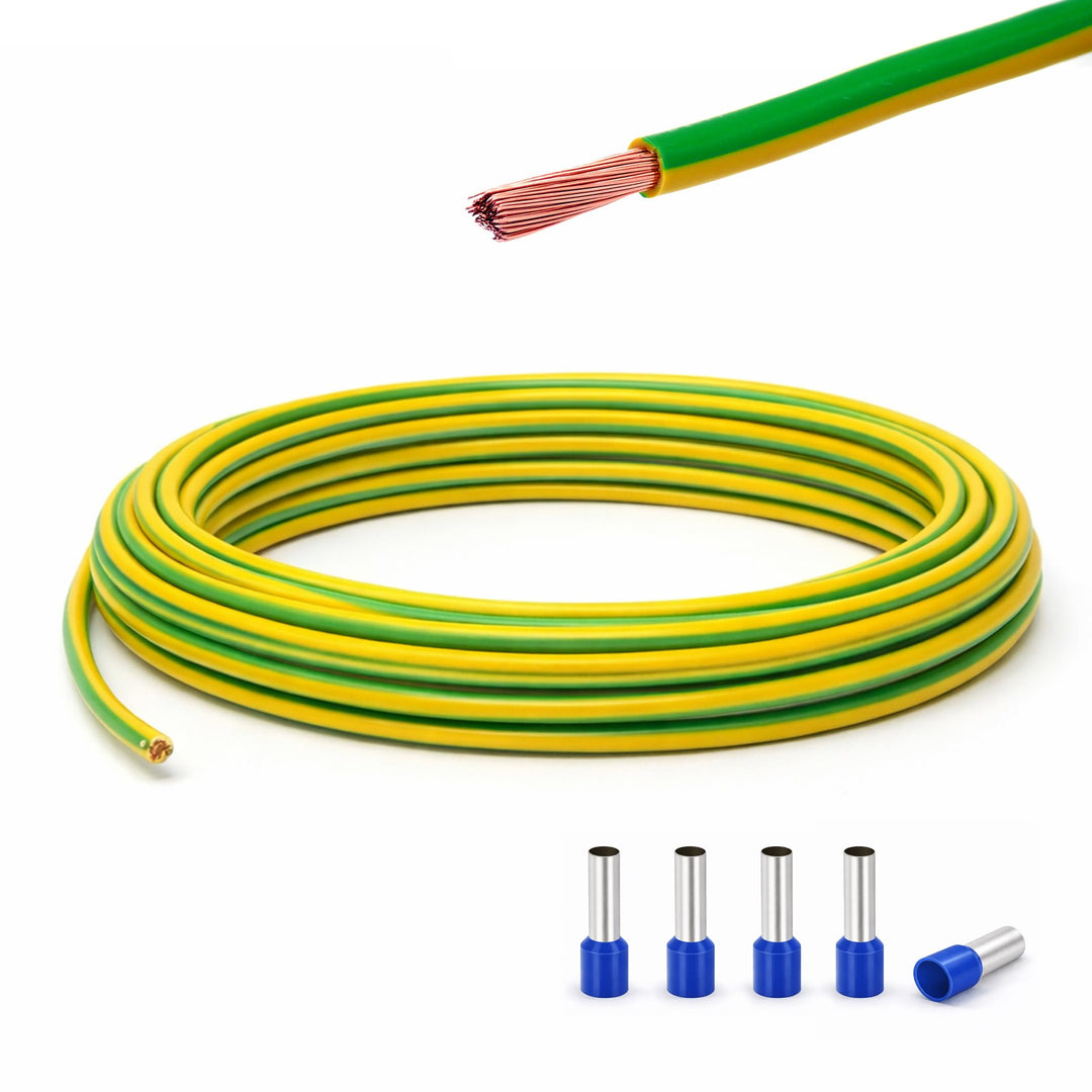 Erdungskabel 16mm² - Grün/Gelb - H07V-K - Erdungsleitung Aderleitung feindrähtig flexibel (5-100m) i
