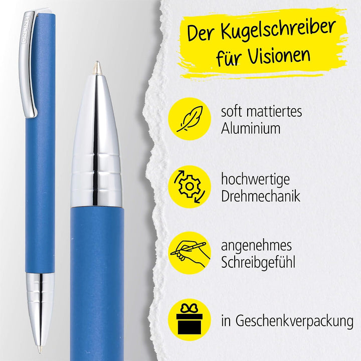 ONLINE Kugelschreiber Vision Blue I Drehkugelschreiber mit Standard Grossraummine in Strichstärke M,