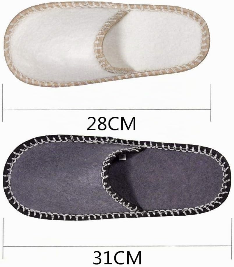 Weihnachten Filz Gästehausschuhe 6er Set Filzpantoffeln mit Antirutsch Sohle Unisex Grösse 38/44 Pas