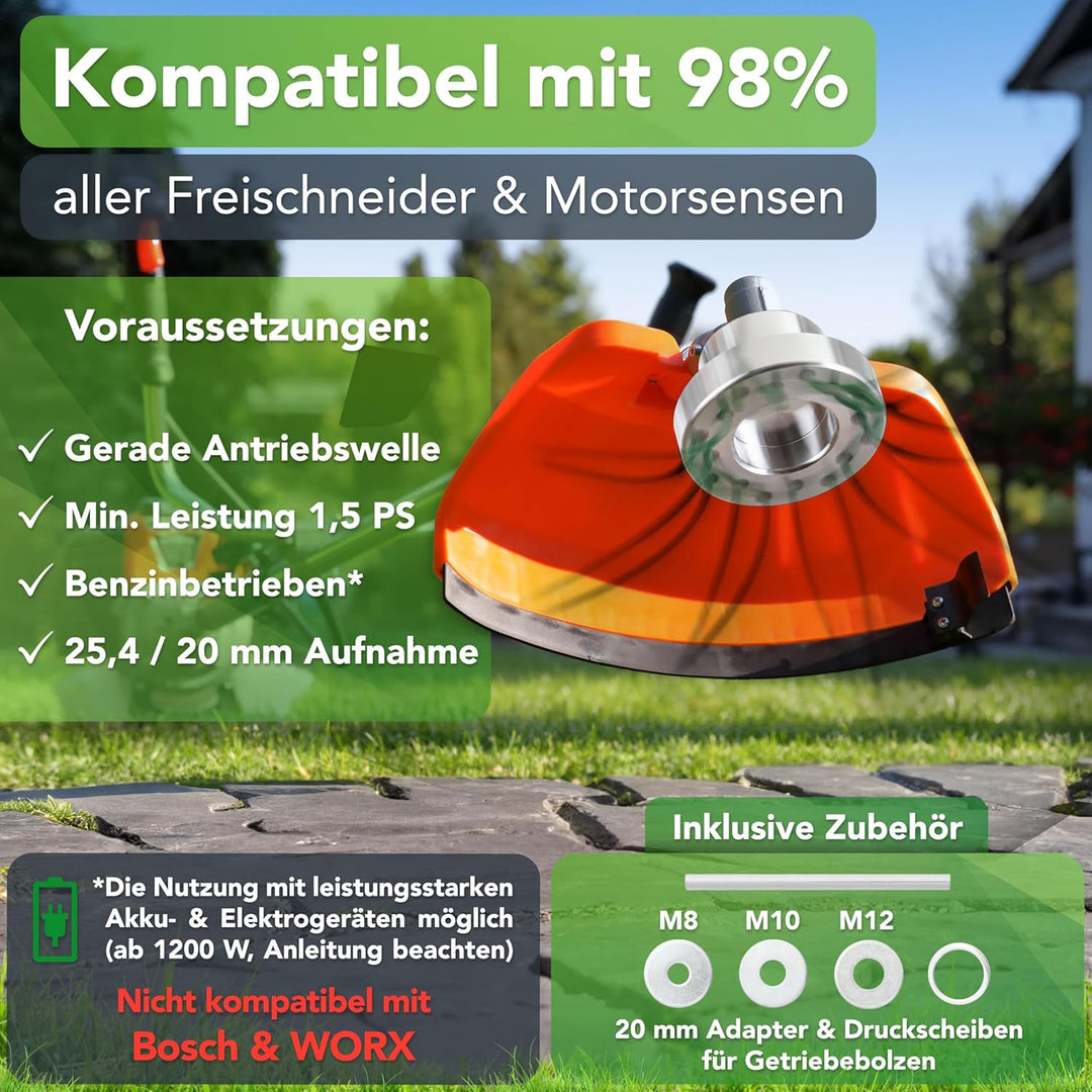 LAAKFELD Unkrautbürste für Freischneider & Motorsense Zubehör inkl. 32 PA 66 Nylonfäden - Schonende