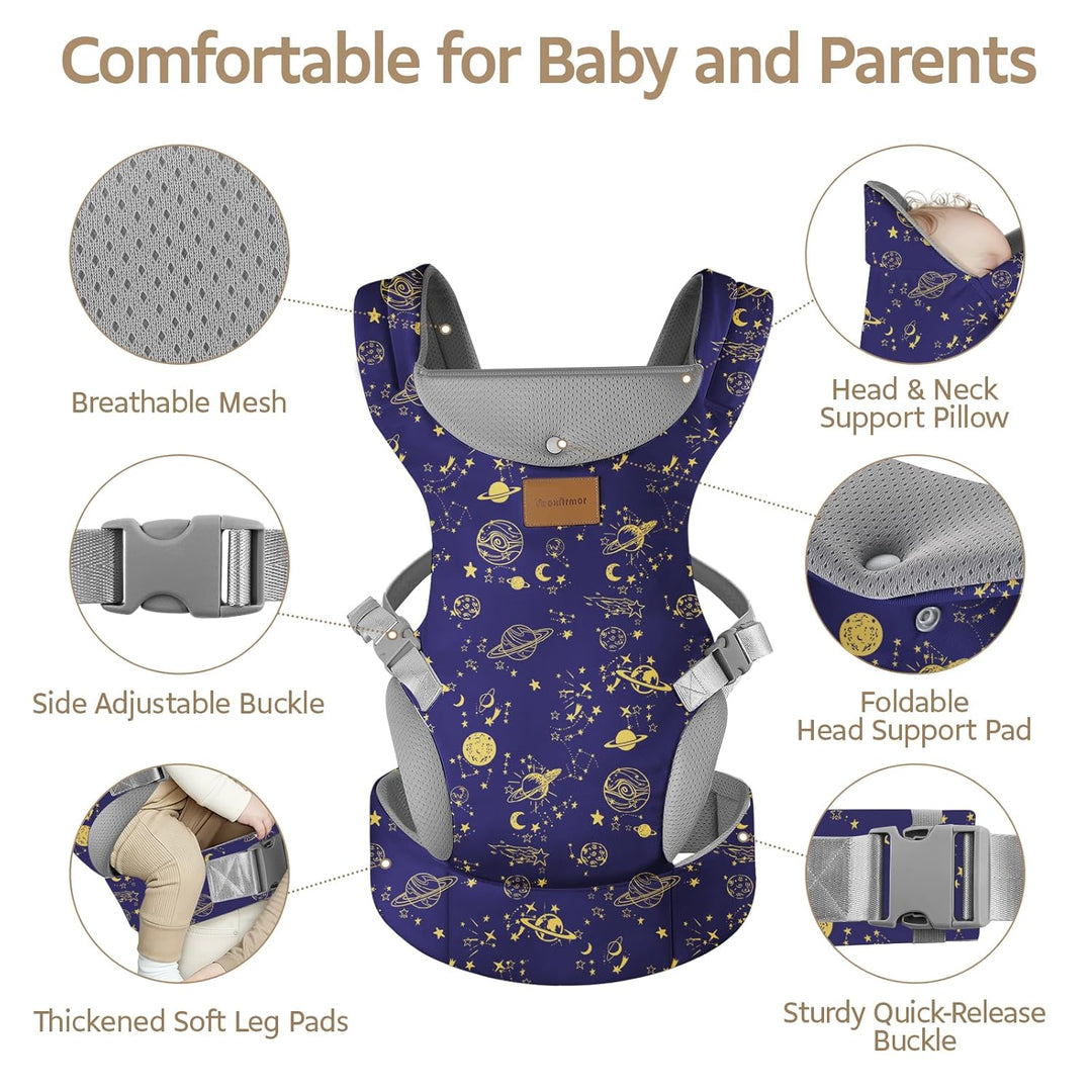 Babytrage Neugeborene ab Geburt,Ergonomische Gemütlich Leichtgewichtig Baby Carrier mit Nackenstütze