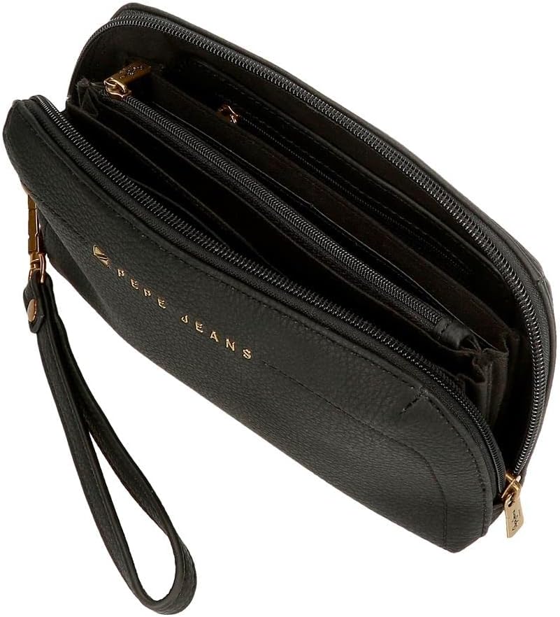 Pepe Jeans Damen Diane Reisezubehör - Geldbörse Bolso de Mano Schwarz, Bolso de Mano Schwarz