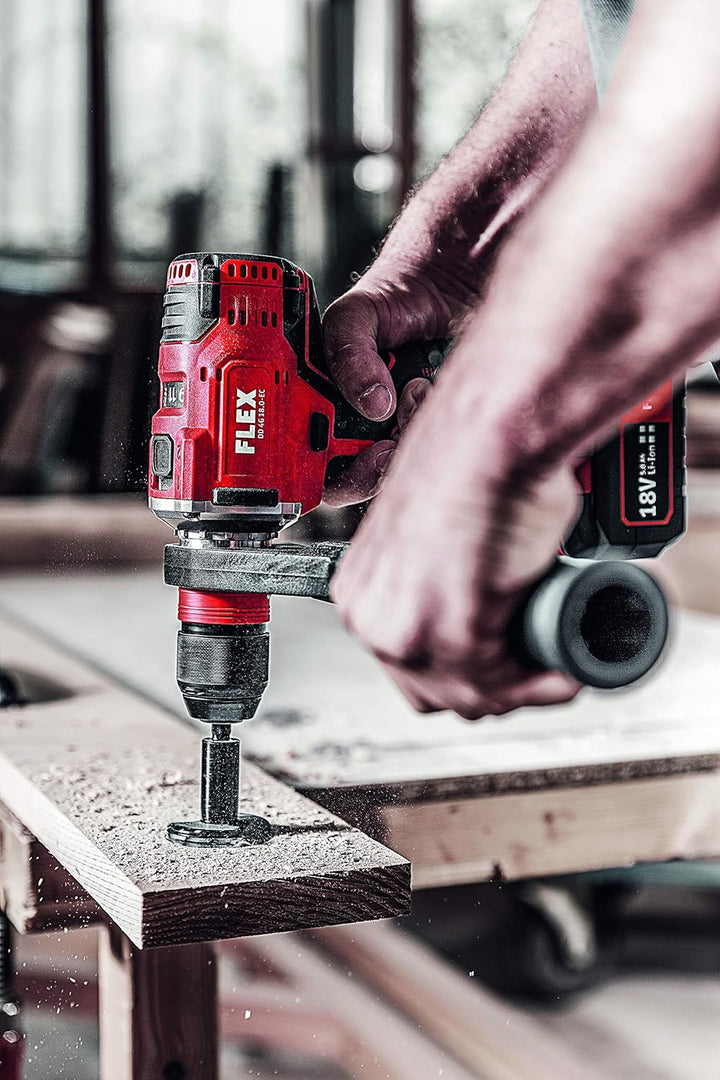 Flex Akku-Bohrschrauber DD 4G 18.0-EC ( 4-Gang Bohrschrauber, 18V, 2,5 / 5 Ah, 64 / 135 Nm, Bohrfutt
