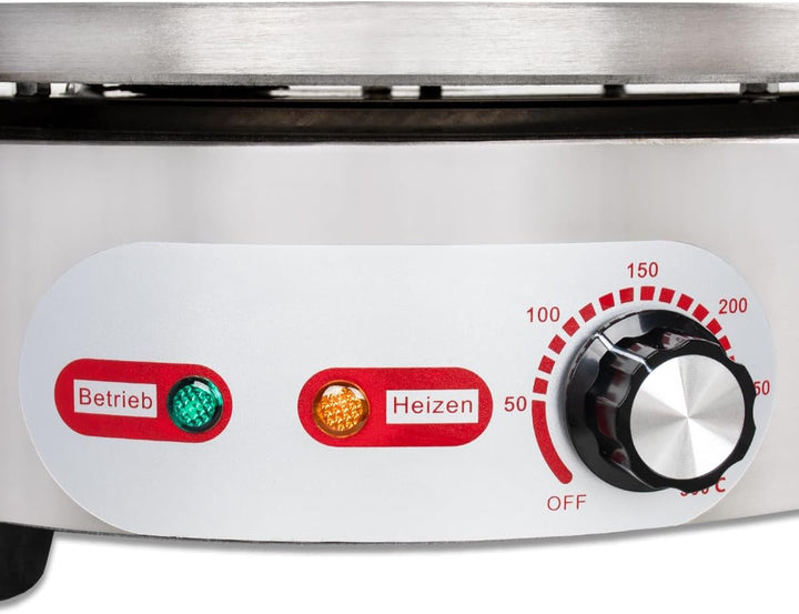 Beeketal 'BC40-1R' Gastro Crepes Maker mit Ø 400 mm antihaft Crepesplatte, 50-300 °C stufenlos einst