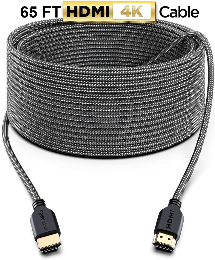 PowerBear 4K HDMI Kabel 20 m|18Gbps Hochgeschwindigkeit HDMI Kabel,geflochtenes Nylon & Goldstecker,