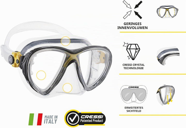 Cressi Big Eyes Evolution - Revolutionäre Erwachsene Tauchmasken Big Eyes Evolution High Quality Mas