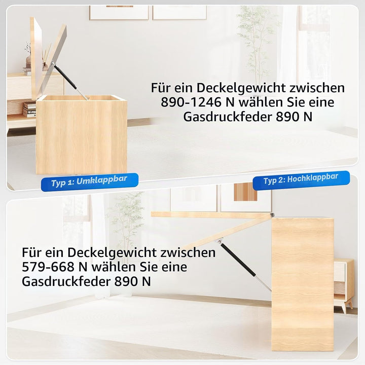 ARANA 762MM 890N/91KG Gasdruckfedern, 76cm Gasdruckdämpfer Gasfeder Dämpfer Hydraulisch Halterung fü