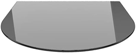 Rundbogen 120x130cm Glas schwarz - Funkenschutzplatte Kaminbodenplatte Glasplatte (Schwarz RB120x130