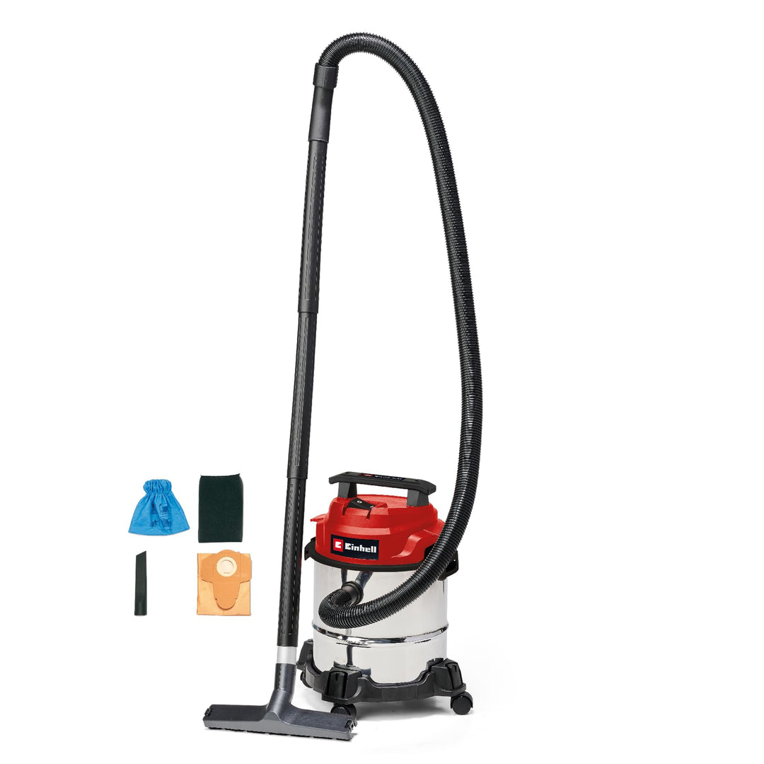Einhell Nass-Trockensauger TC-VC 1812/1 S (1250 W, 180 mbar, 4 Lenkrollen, 12 L Behälter, inkl. Fuge