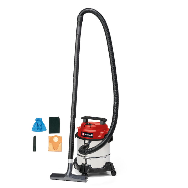 Einhell Nass-Trockensauger TC-VC 1812/1 S (1250 W, 180 mbar, 4 Lenkrollen, 12 L Behälter, inkl. Fuge