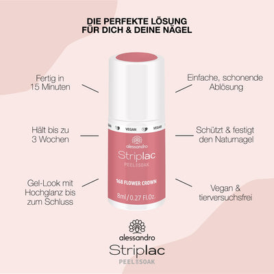 Alessandro Striplac Peel Or Soak -VEGAN- Starter Kit Basic LED-Nagellack Set - Flower Crown - Für Pe