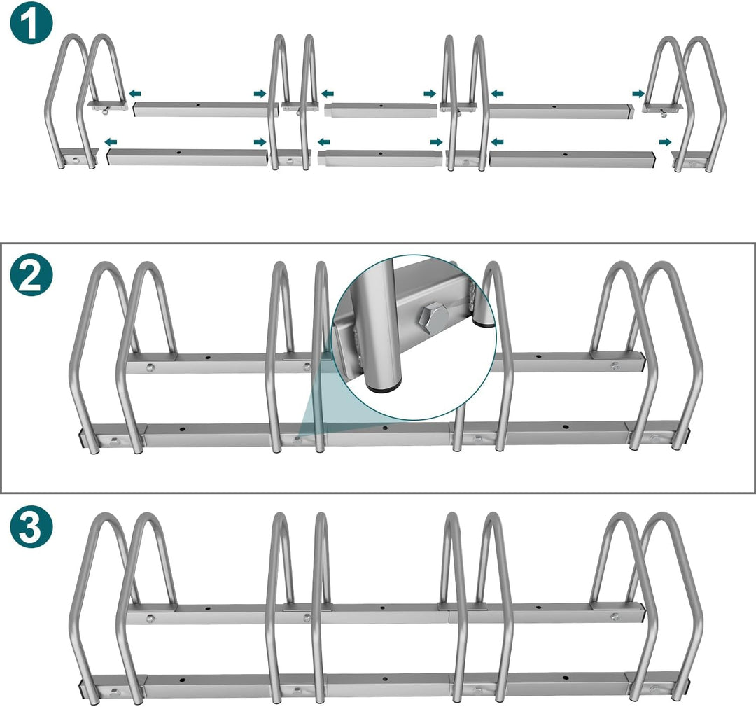 Fahrradständer, Fahrradständer Bodenparker für 3 Fahrräder 35-55 mm Reifenbreite,Radständer Einfache