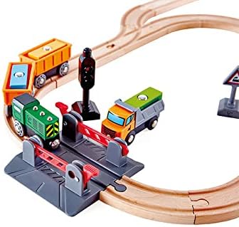 Hape Eisenbahnwelt Bahnübergang & Kran-Set, ab3 Jahren