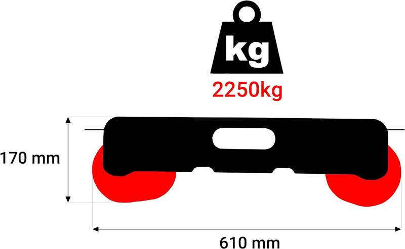 Gal Industrial Auto Rangierhilfe Rangierroller Rangierheber für Pkw Abschlepp Rollwagen belastbar bi