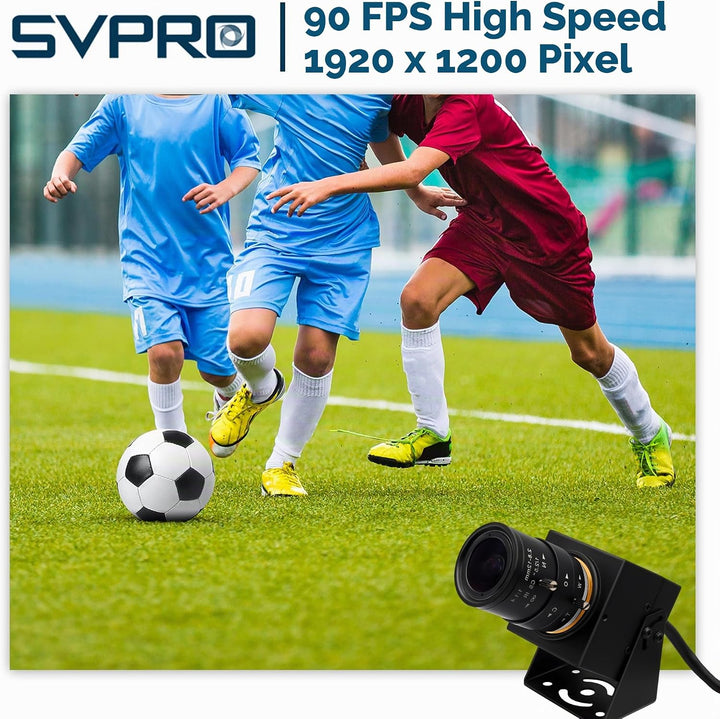 Svpro Global Shutter USB Kamera 2MP 90FPS Hochgeschwindigkeitskamera mit 2.8-12mm Zoomobjektiv, manu