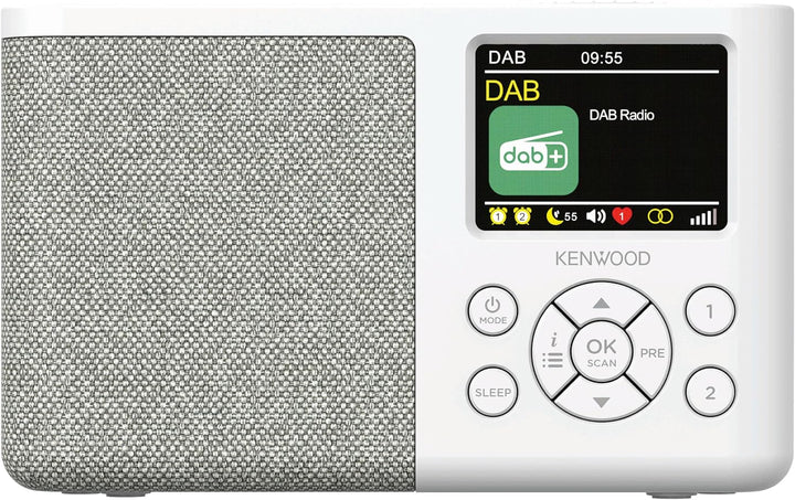 Kenwood CR-M33DAB-W - Tragbares DAB+ Radio mit Bluetooth, integriertem Li-Ion Akku & 6,1cm Farbdispl