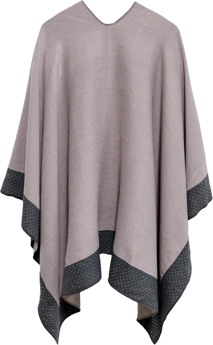 Shmily Girl Damen Poncho Habe Gestrickt Überdimensionalen Decke Kap-Schal Hot Diamond Rosa, Hot Diam