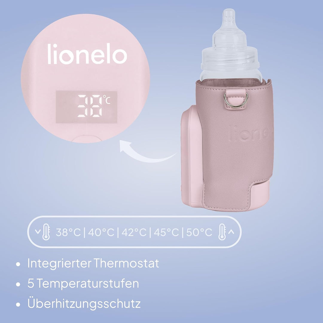LIONELO Thermup Go Evo Tragbarer Babyflaschenwärmer, hält Flüssigkeiten warm, 5 Betriebstemperaturen