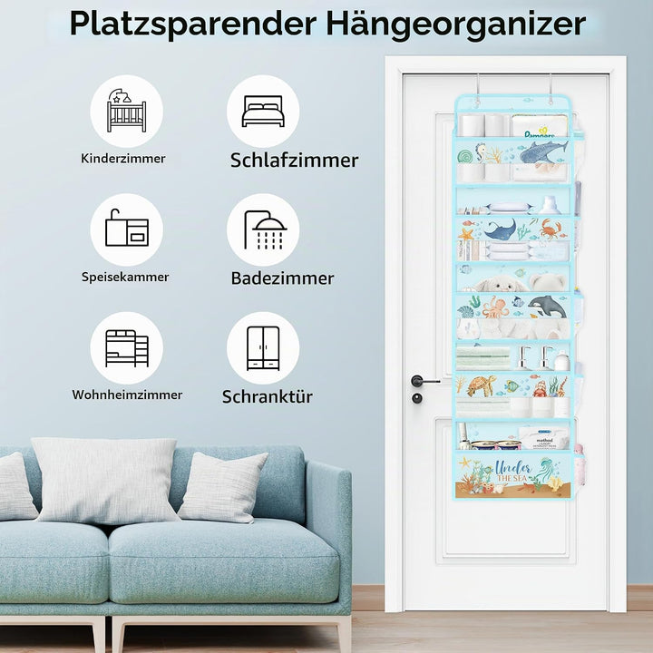 Clastyle Meereslebewesen Tür Hängeaufbewahrung Fisch Hängeorganizer für Camping Bad Schrank Schlafzi