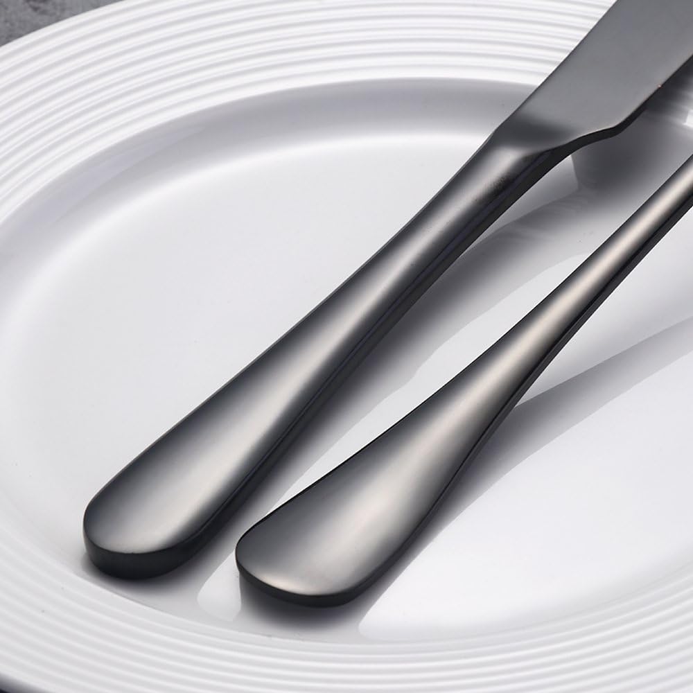Besteckset 16stk Buyer Star Edelstahl Besteckset Schwarz Messer Gabeln Besteckservice für 4 Personen