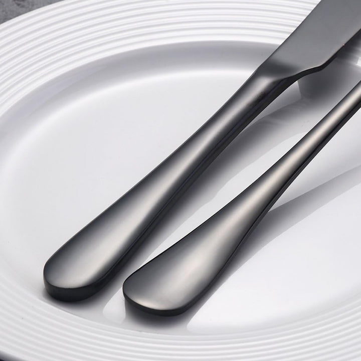 Besteckset 16stk Buyer Star Edelstahl Besteckset Schwarz Messer Gabeln Besteckservice für 4 Personen