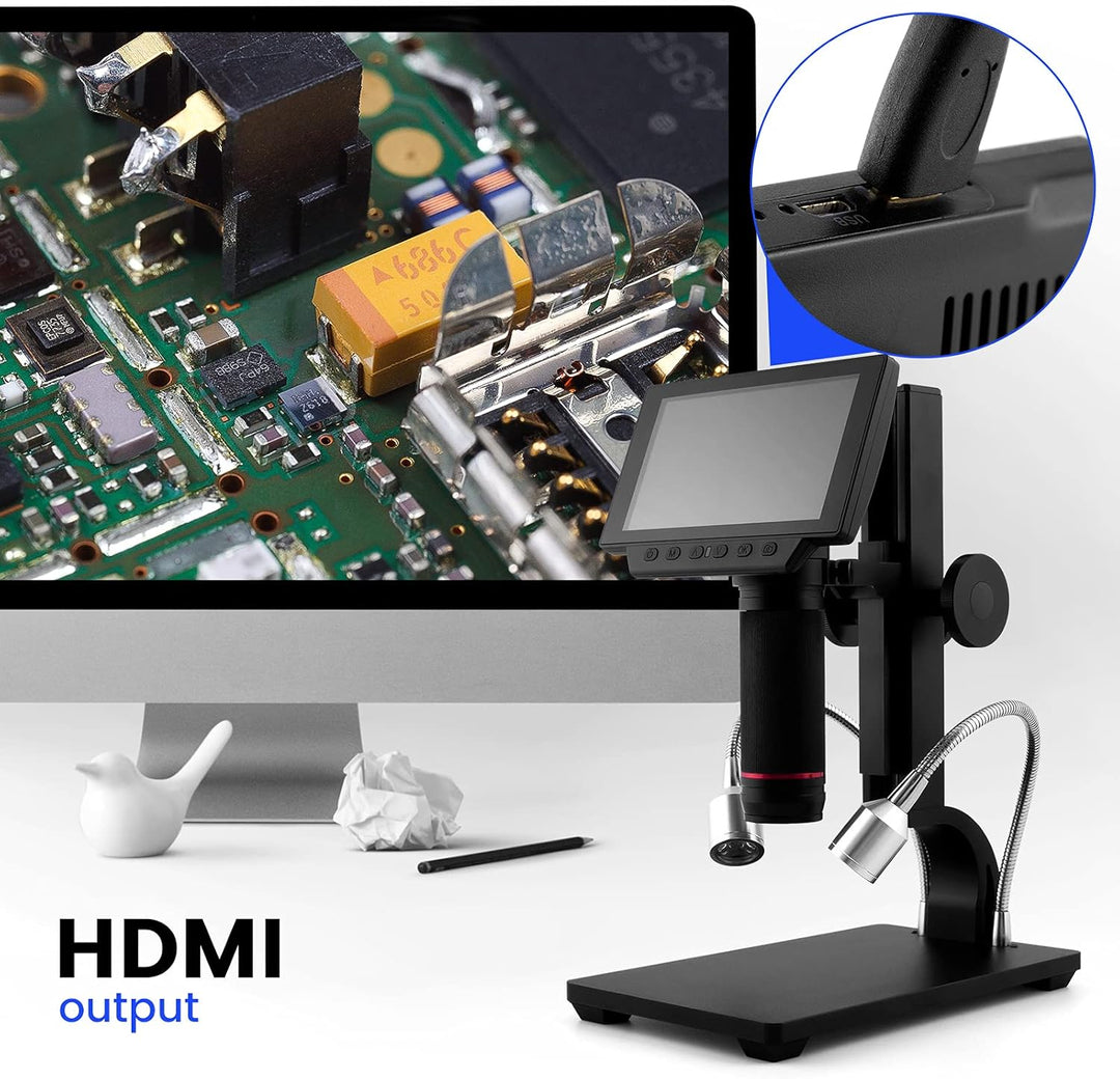 Andonstar ADSM302 Digitales HDMI-Mikroskop für Leiterplatten-Reparatur, 5 Zoll (12,7 cm) Bildschirm,