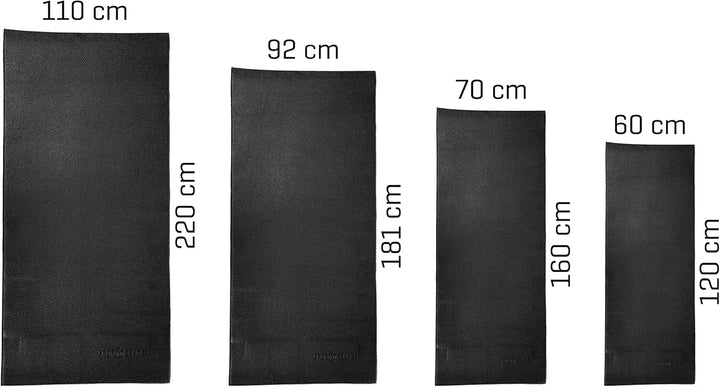 Sporttrend 24® Unterlegmatte 120cm, 160cm, 181cm, 220cm zum ausrollen in schwarz, 1,2cm Stärke | Lau