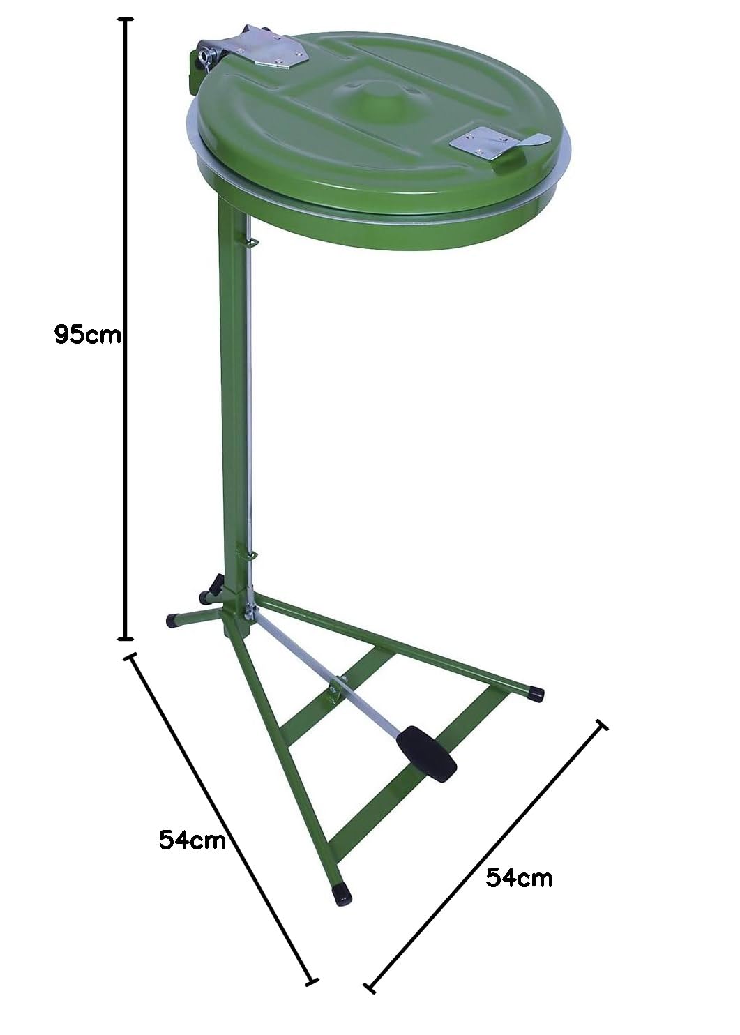 kaiserkraft | Müllsackständer | Standgestell | für Volumen 120 l | mit Pedal | Grün | Stahldeckel