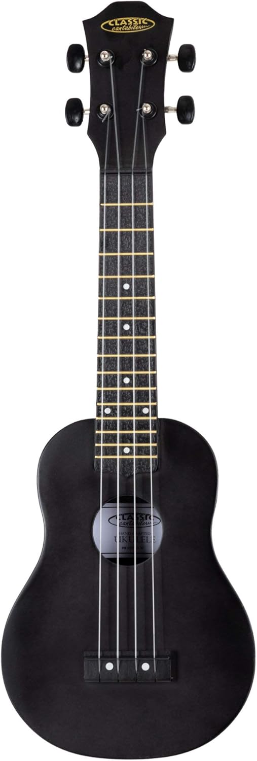 Classic Cantabile OV-04 BK Ukulele - Sopran-Ukulele im Roundback-Design - Mensur: 342 mm - Korpus un