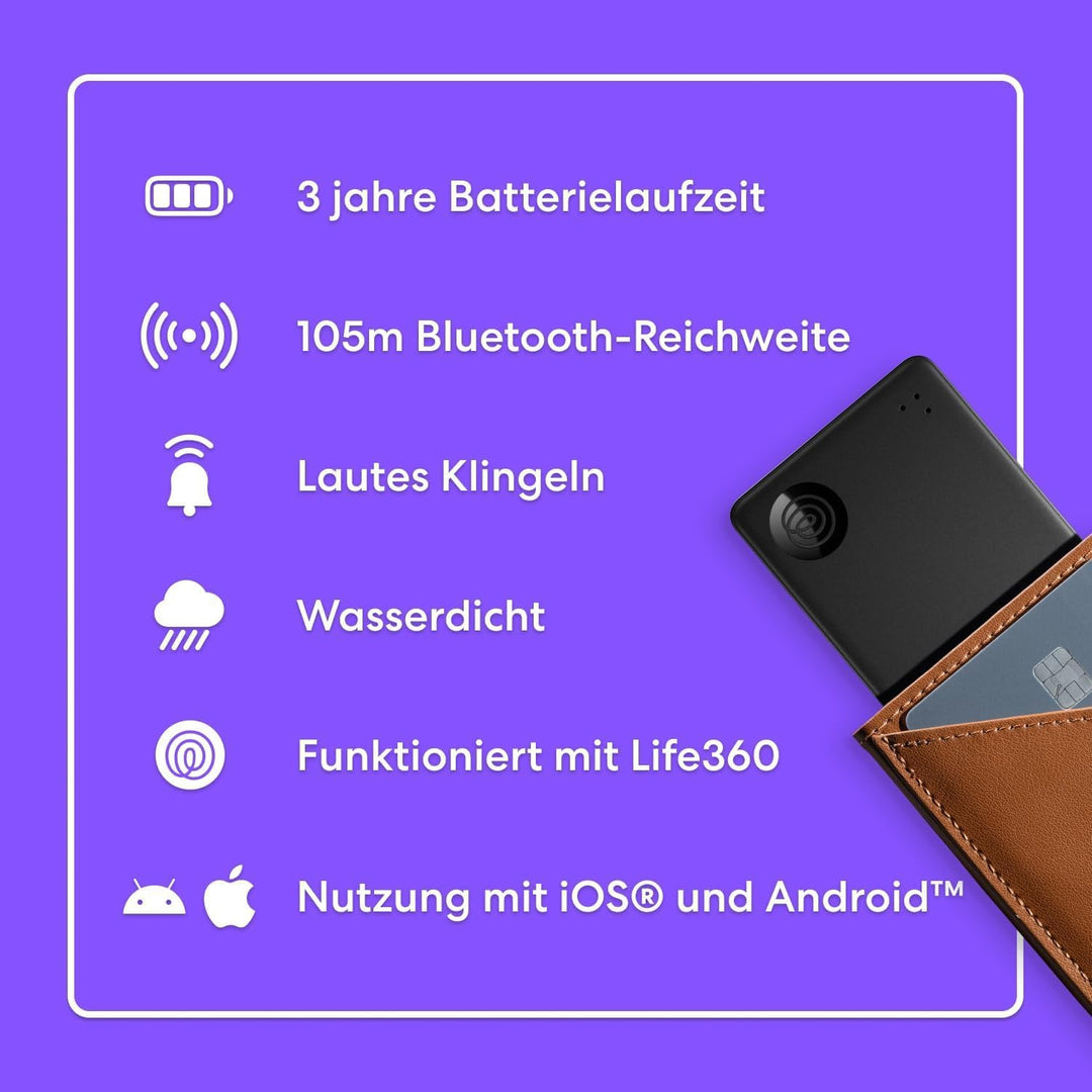 Life360 Tile Slim Bundle - Geldbörsenfinder, Bluetooth-Tracker und Gegenstandsfinder für Gepäckanhän