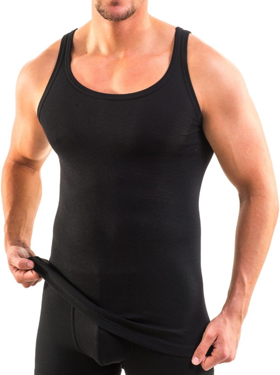 HERMKO 3000 4er Pack Herren Tank Top (Weitere Farben) Bio-Baumwolle S Schwarz, S Schwarz