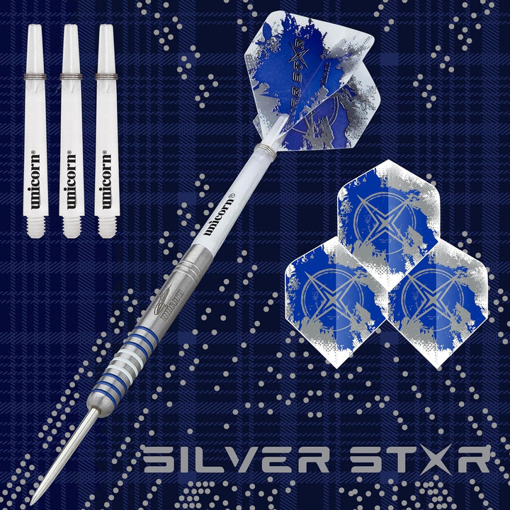 Unicorn Dartpfeile Silver Star 80 Herren% Tungsten-Gary Anderson Silber 14 cm Single, Silber 14 cm S