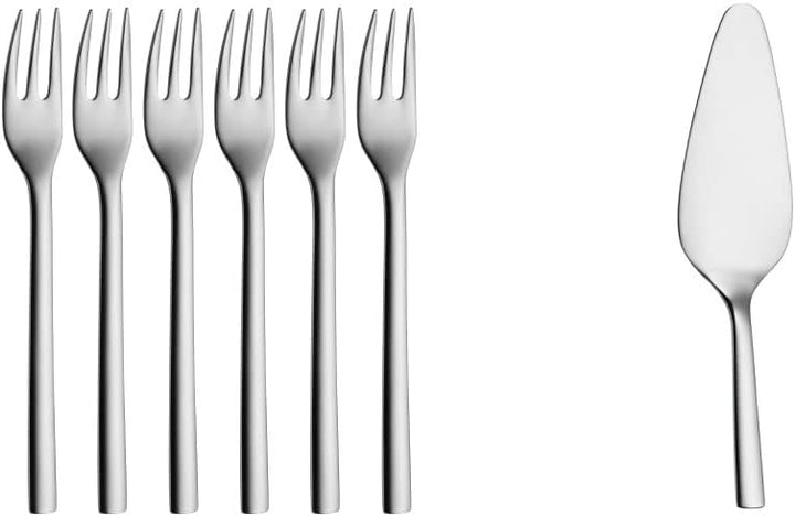 WMF Nuova Kuchengabel, Set 6-teilig, Cromargan Edelstahl poliert, L 16 cm & Nuova Kuchenheber Torten