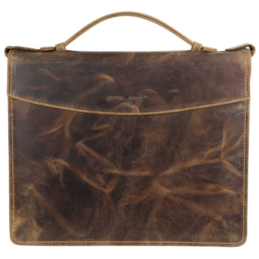 Green Burry Vintage Collegemappe 1746, Braun, 35x28x4cm, Braun