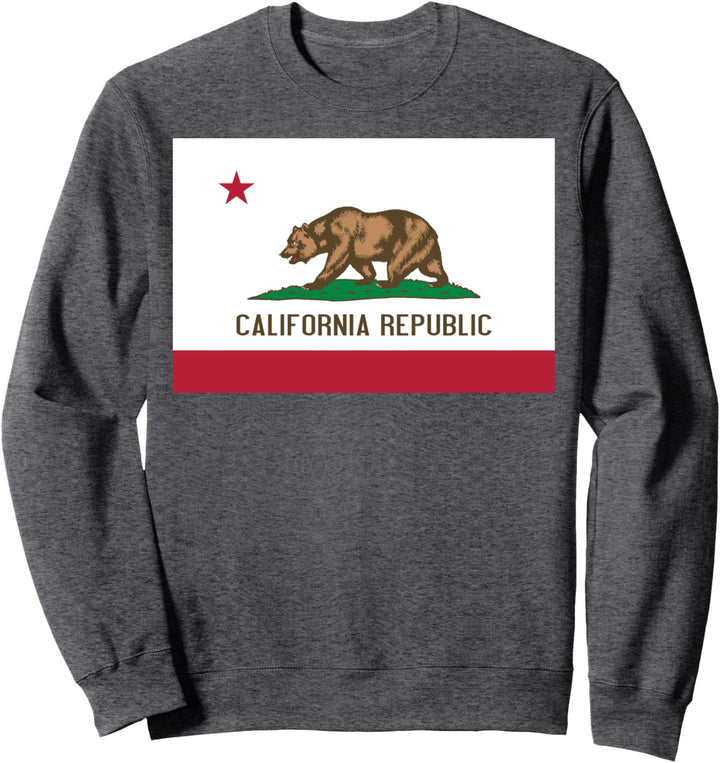 California Republic Bear Flag White Sweatshirt