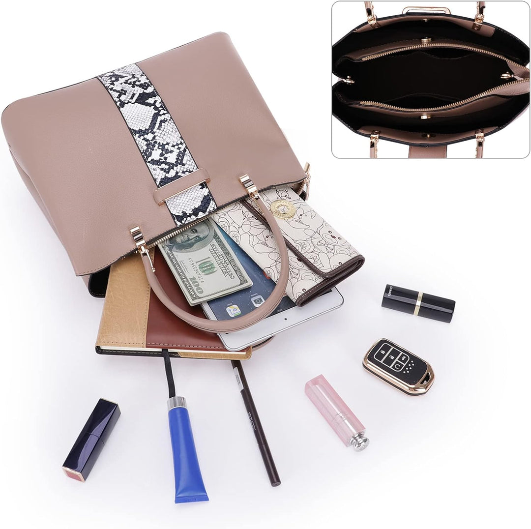 HAWEE Elegante Damen Handtasche Mittelgrosse Crossbody Henkeltasche PU Leder Shopper Umhängetasche F