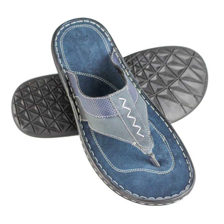 Zerimar Pantoletten Naturleder | Leder Sandalen Herren | Qualitäts Sandalen | Sommer Sandalen Leder