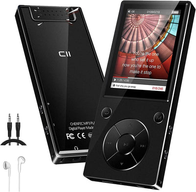 CCHKFEI 32GB MP3-Player Bluetooth 2,4 Zoll Farbbildschirm HiFi Metal Sport Musik MP3 Player mit Blue