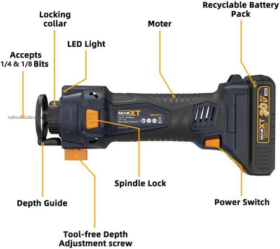 Akku-Rotationsschneider 20V, MAXXT Akku