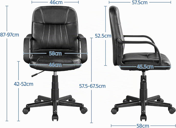 Yaheetech Bürostuhl ergonomischer Computerstuhl, Schreibtischstuhl mit Armlehne, höhenverstellbar un