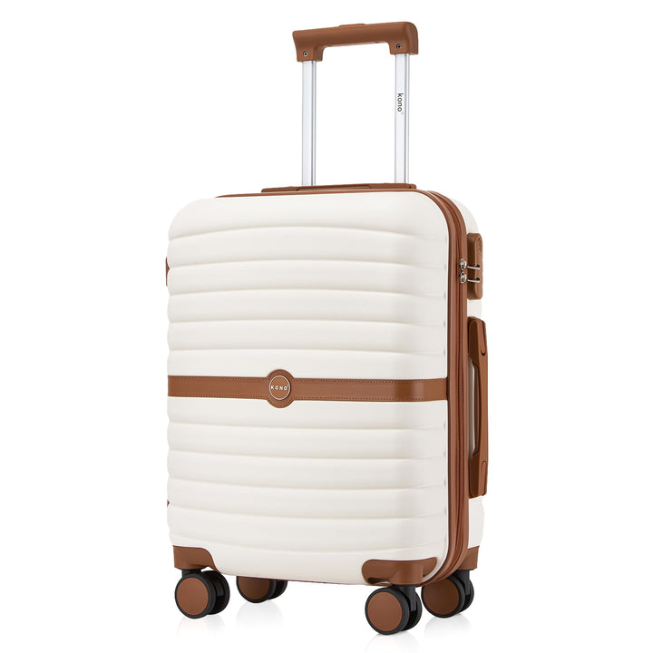 KONO Koffer Reisekoffer Trolley Handgepäck Koffer 55x40x20cm von ABS+PC Hartschalenkoffer mit Zwilli