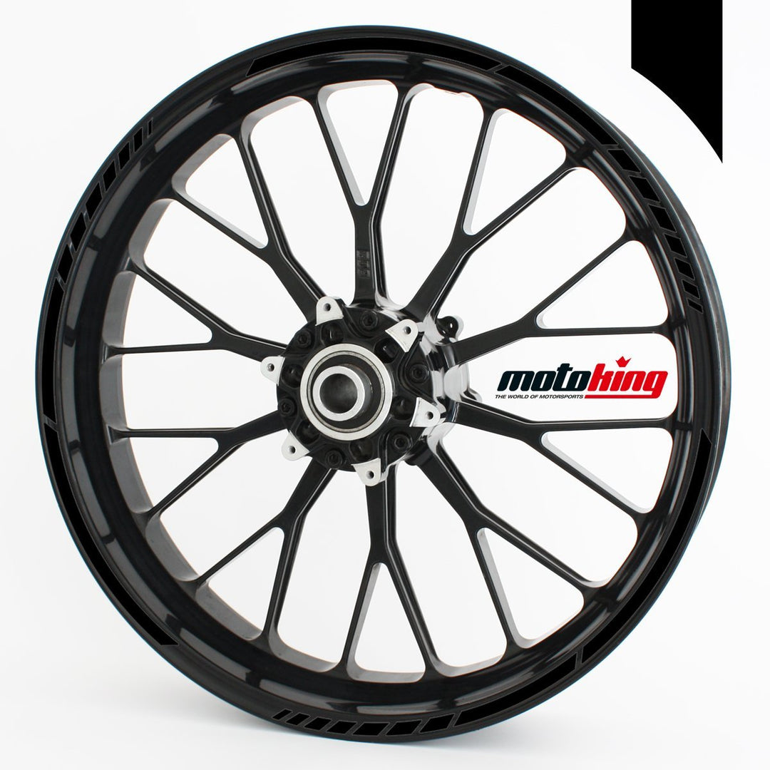 Felgenrandaufkleber im GP-Design in MATT/für 15" bis 19" / SCHWARZ MATT, Schwarz matt