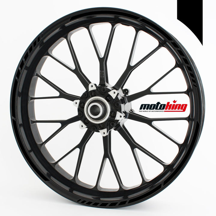 Felgenrandaufkleber im GP-Design in MATT/für 15" bis 19" / SCHWARZ MATT, Schwarz matt