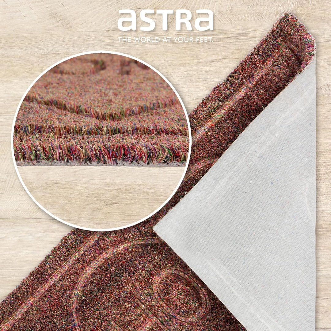 ASTRA Moderne Fussmatte Haustür - Kokosmatte 2er Set 45x75cm Herz braun - rutschfeste Schmutzfangmat