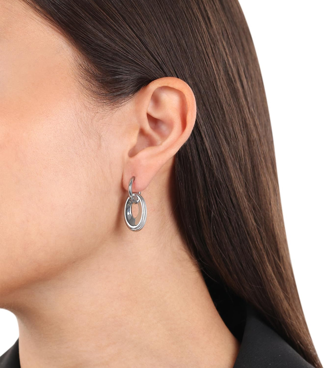 s.Oliver Creolen Edelstahl Damen Ohrschmuck, 2,7 cm, Silber, Kommt in Schmuck Geschenk Box, 2034822