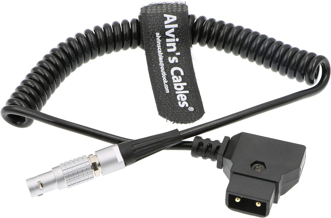 Alvin's Cables 2 Pin Stecker auf D-TAP Power Spiralkabel für den Bartech Focus Device Receiver, Spir