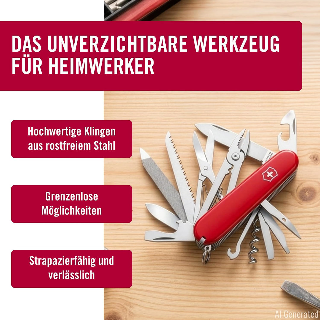 Victorinox Schweizer Taschenmesser Handyman, Swiss Army Knife, Multitool, 24 Funktionen, Klinge, Kor